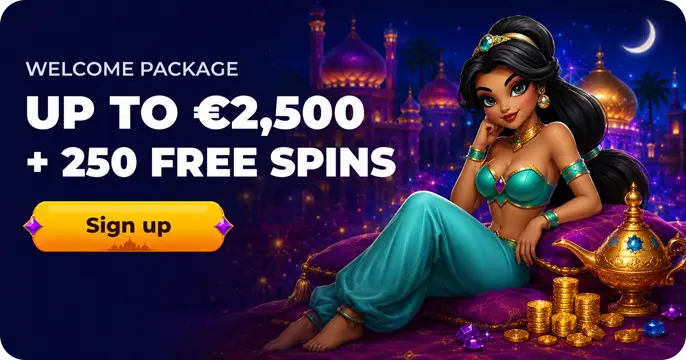 Welcome package up to €2.500 + 250 Free Spins